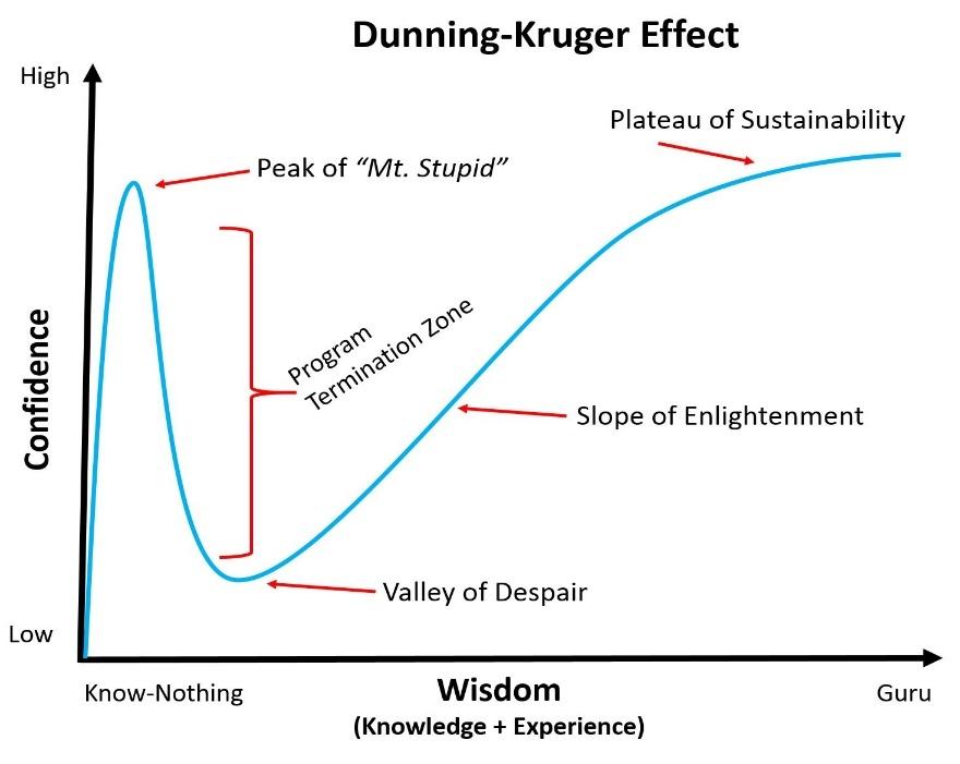 Curve of Dunning-Kruger effect
